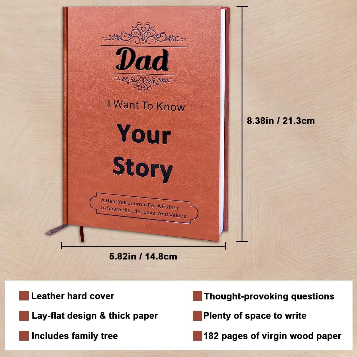 JUNQIU Dad I Want to Hear Your Story, a Father’S Guided Journal Book - Gifts for Birthday, Fathers Day Dad Gifts from Daughter Son, Dads Gift for Christmas, Dads Gift