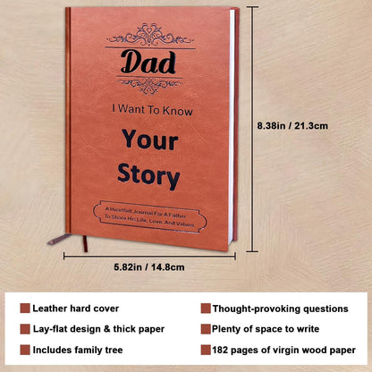 JUNQIU Dad I Want to Hear Your Story, a Father’S Guided Journal Book - Gifts for Birthday, Fathers Day Dad Gifts from Daughter Son, Dads Gift for Christmas, Dads Gift