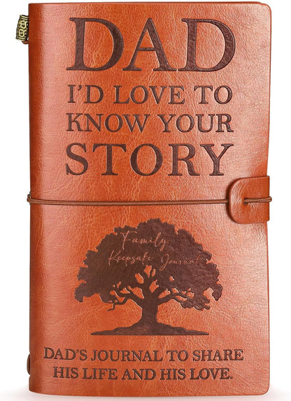 Dad Gifts from Daughter Son Wife Funny Gifts for Dad Birthday Gift for Dad Father in Law New Bonus Step Dads Husband Daddy First Father Dad I Want to Hear Your Story Journal Leather Planners