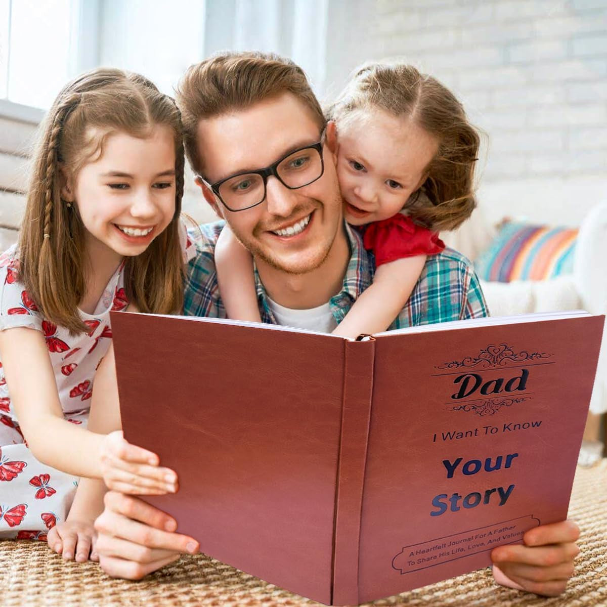 JUNQIU Dad I Want to Hear Your Story, a Father’S Guided Journal Book - Gifts for Birthday, Fathers Day Dad Gifts from Daughter Son, Dads Gift for Christmas, Dads Gift