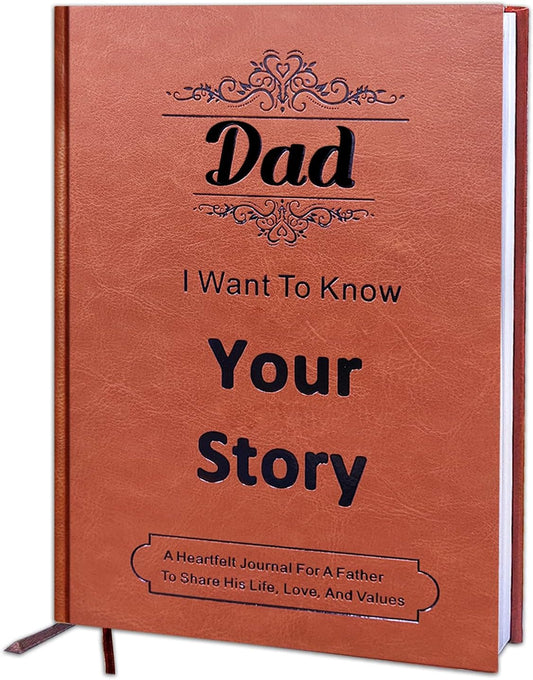 JUNQIU Dad I Want to Hear Your Story, a Father’S Guided Journal Book - Gifts for Birthday, Fathers Day Dad Gifts from Daughter Son, Dads Gift for Christmas, Dads Gift